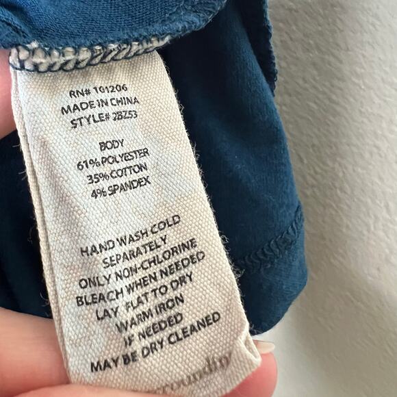 Soft Surroundings Half Zip Jacket XL Womens Blue Flounce Minimalist Popover Top - Picture 5 of 6